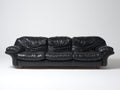 Divani a 3 posti - Similpelle - 230 x 98 x 87 cm - Nero - Stile classico