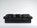 Divani a 3 posti - Pelle - 228 x 102 x 88 cm - Nero - Classico