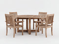 Set da pranzo da esterno - Legno - 125x125x75 cm - Legno naturale - Stile tradizionale