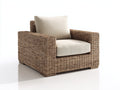 Poltrona da giardino - Rattan-Tessuto - 88x82x78 cm - Marrone sabbia-Avorio - Design contemporaneo