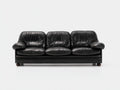 Divani a 3 posti - Similpelle - 205 x 93 x 86 cm - Nero - Stile rétro