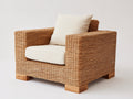 Poltrona da giardino - Rattan-Tessuto - 95x89x81 cm - Miele-Crema - Rustico