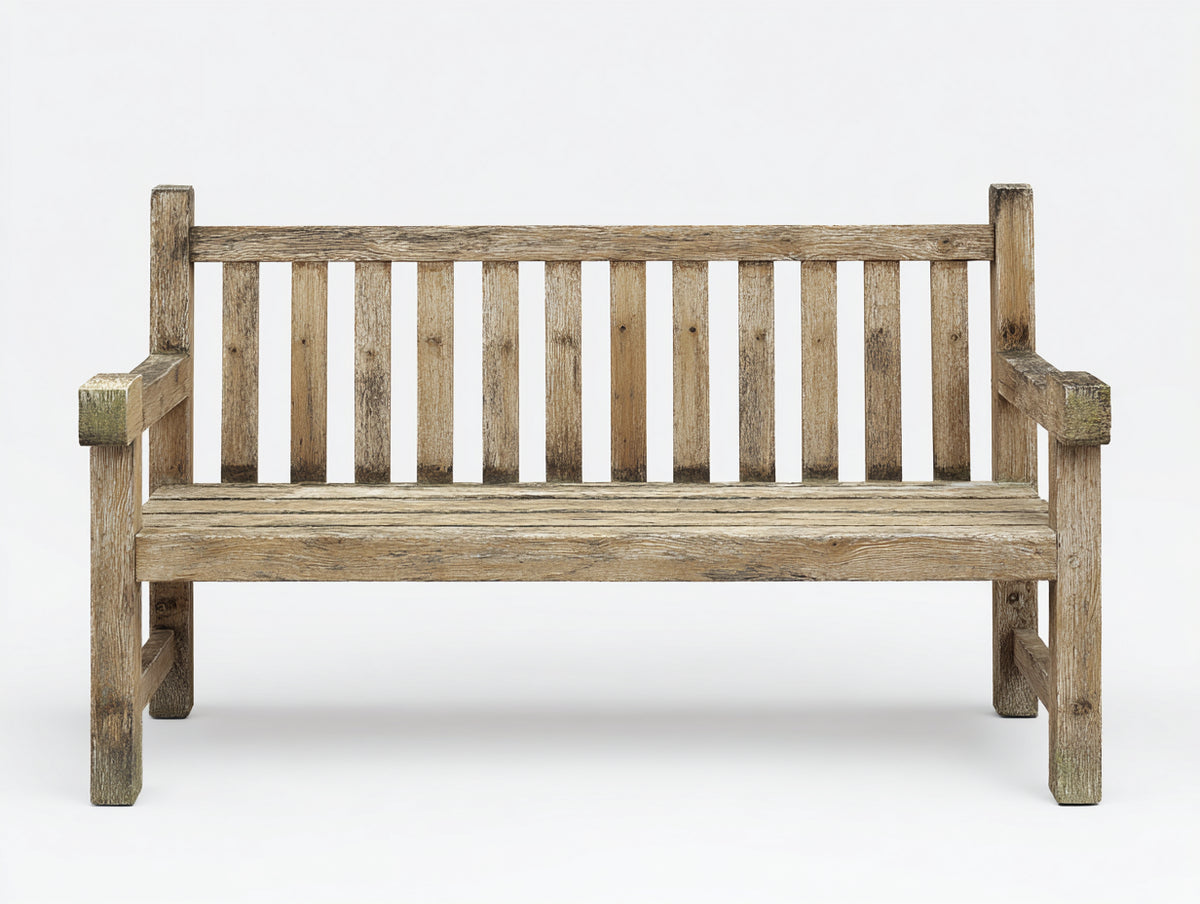 Panche da giardino - Legno - 148 x 62 x 89 cm - Marrone anticato - Rustico