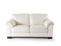 Divano a due posti - Pelle - 184 x 97 x 89 cm - Bianco avorio - Tradizionale