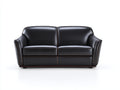 Divano a due posti - Pelle - 176 x 91 x 84 cm - Nero - Classico