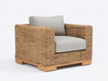 Poltrona da giardino - Rattan-Tessuto - 90x85x78 cm - Naturale-Grigio chiaro - Moderno