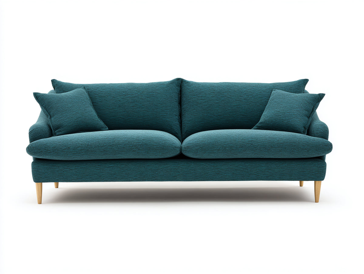 Divano a due posti - Tessuto - 198 x 96 x 85 cm - Verde petrolio - Scandinavo