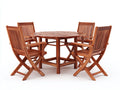 Set da pranzo da esterno - Legno - 120x120x75 cm - Marrone mogano - Stile classico