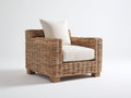 Poltrona da giardino - Rattan-Tessuto - 93x87x79 cm - Naturale-Avorio - Rustico contemporaneo