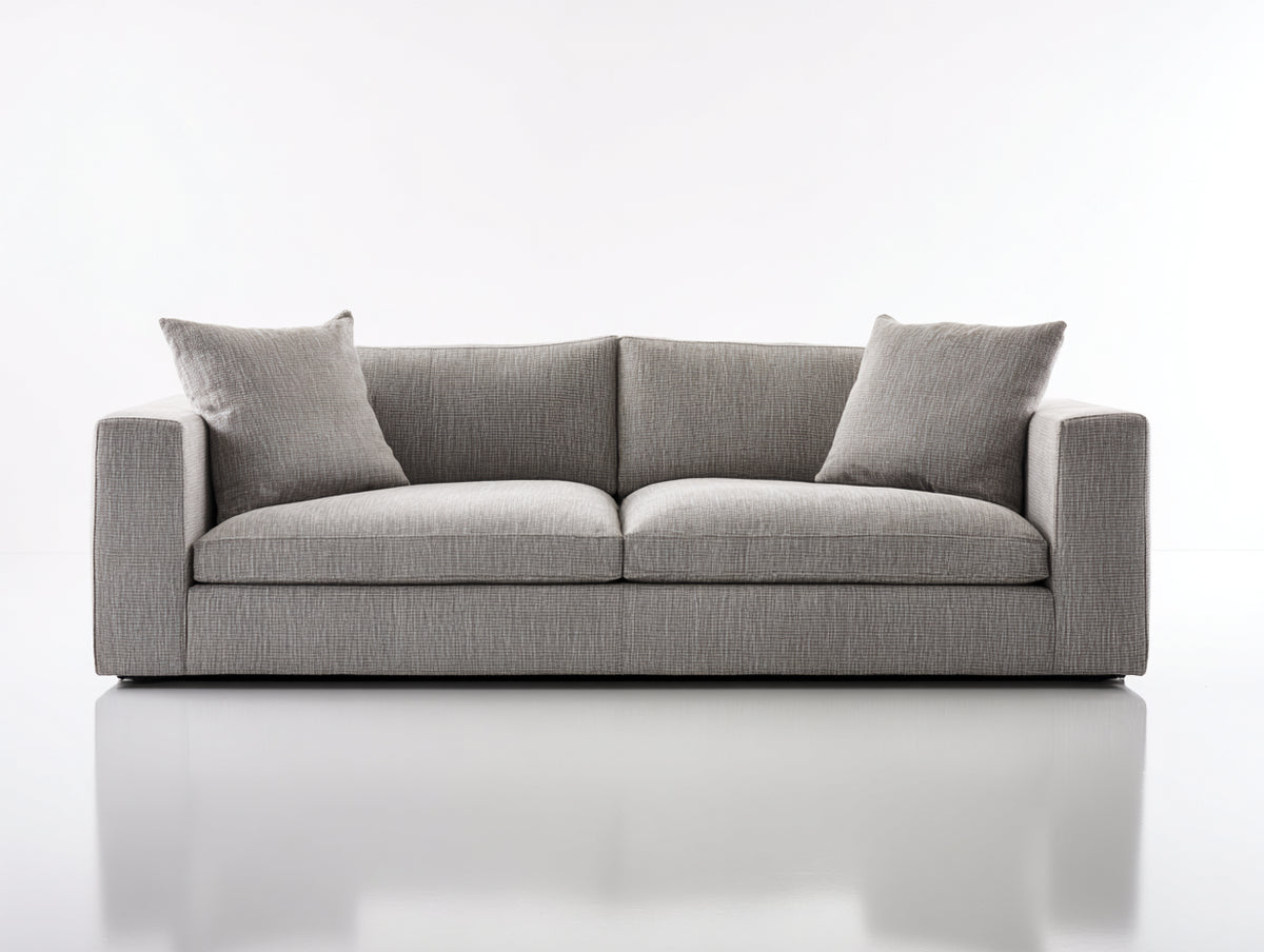 Divano a due posti - Tessuto - 206 x 96 x 85 cm - Grigio caldo - Scandinavo