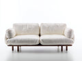 Divano a due posti - Tessuto - 196 x 94 x 82 cm - Bianco crema - Scandinavo