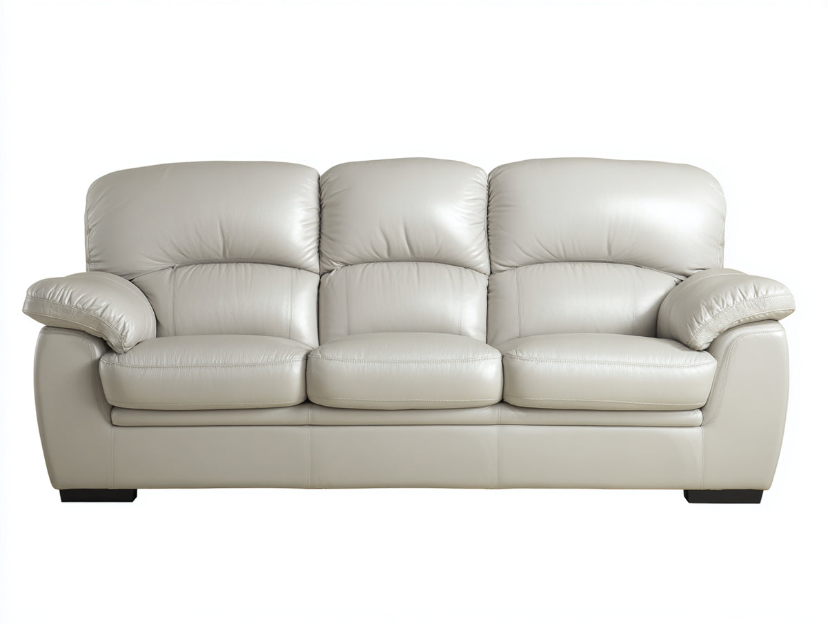 Divani a 3 posti - Similpelle - 216 x 97 x 96 cm - Avorio - Stile moderno
