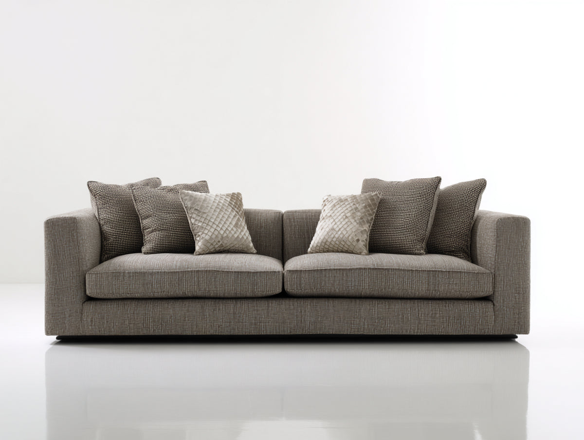 Divano a due posti - Tessuto - 224 x 102 x 84 cm - Grigio tortora - Contemporaneo