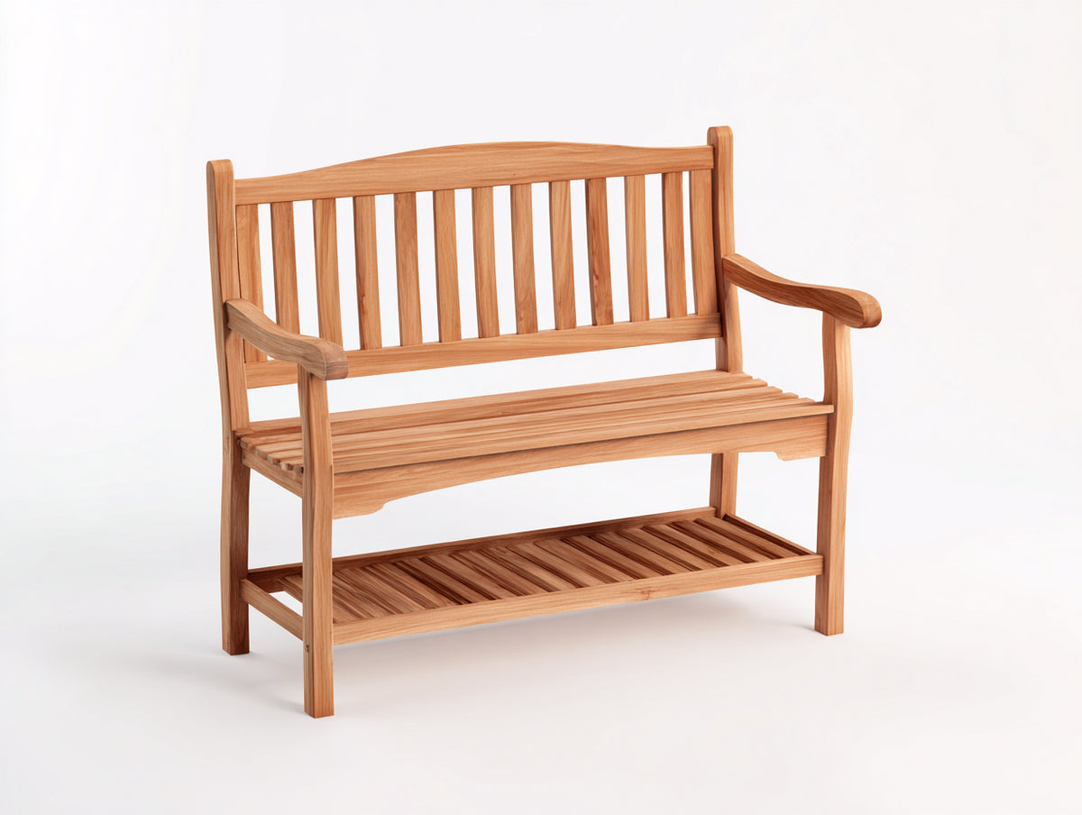 Panche da giardino - legno - 128x58x88 cm - naturale - stile classico