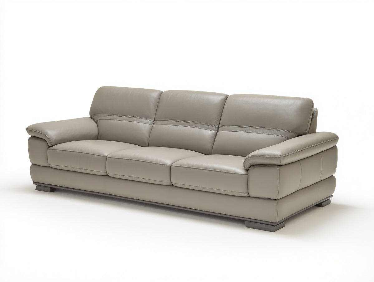 Divani a 3 posti - Pelle - 218 x 96 x 91 cm - Tortora - Moderno
