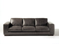 Divani a 3 posti - Pelle - 224 x 98 x 86 cm - Marrone testa di moro - Industriale